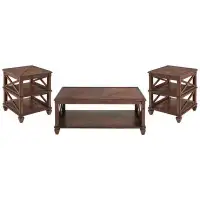 The Twillery Co. Donnarae Wood 3 Piece Coffee Table Set