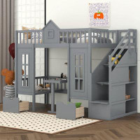 Harper Orchard Neece Kids Bunk Bed with Drawers
