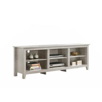 Winston Porter Dusty Gray 70" Wide TV Stand With Open Shelves And Cable Management
