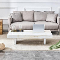 Springland A Modern And Practical Coffee Table With Imitation Marble Patterns, Made Of MDF Material
