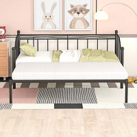 Winston Porter Twin Size Metal Daybed with Trundle