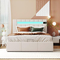 Ivy Bronx Hydraulic Storage Bed with Bluetooth Player and USB Charging