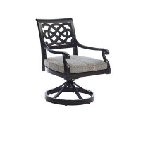 Tommy Bahama Outdoor Royal Kahala Black Sands Swivel Rocker Dining Chair