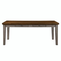 Millwood Pines Traditional Style Dining Table with 6x Drawers Gray and Cherry Finish