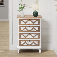 Bungalow Rose Farmhouse 4-Drawers Accent Chest