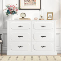 Lark Manor Amarantha 6 Drawer Wood Dresser, White