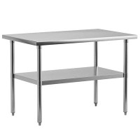 Goldensoil Stainless Steel Work Table 36" X 24" With Undershelf, [NSF Certified][Heavy Duty] Commercial Kitchen Prep Tab