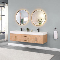 Ebern Designs Dagfinn 72" Wall-Mounted Double Bathroom Vanity Set
