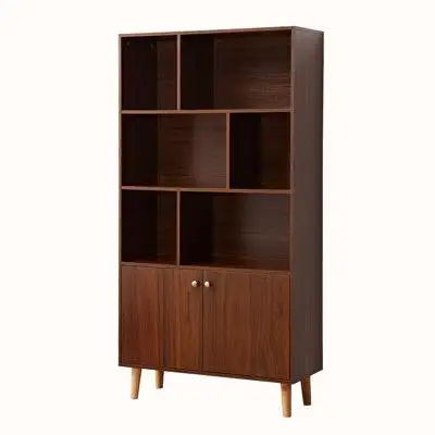 The bookcase features 3 open practical and easily accessible shelves along with 2 closed cabinets pr...