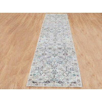 Oriental Rug Galaxy One-of-a-Kind Runner Oriental Hand-Knotted 2'5" X 12' Ivory Area Rug