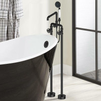 Industrial Black Freestanding/Floor Mounted Tub Faucet  w Hand Shower ( also comes in 1 or 2 Handle and Vessel )