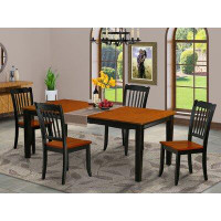 August Grove Kupang 5 Piece Extendable Solid Wood Dining Set
