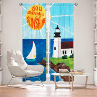 East Urban Home Lined Window Curtains 2-panel Set for Window Size by nJoy Art - Sunshine Lighthouse