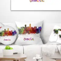 Made in Canada - East Urban Home Cityscape Omaha Skyline Pillow