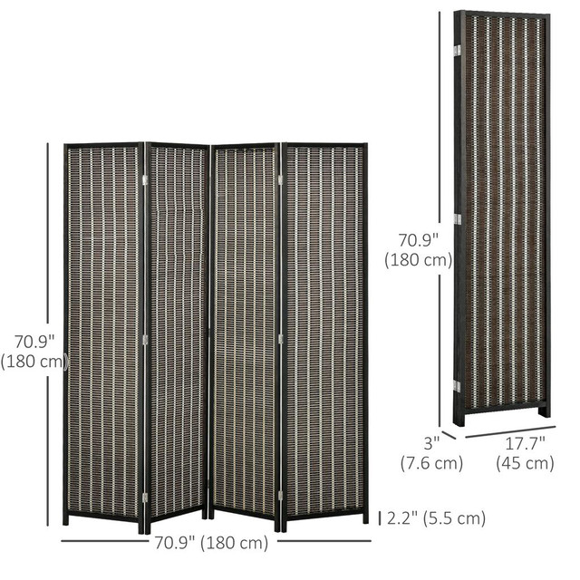 Privacy Screen 70.75'' x 70.75'' x 0.75'' Black, Brown, White in Other - Image 3