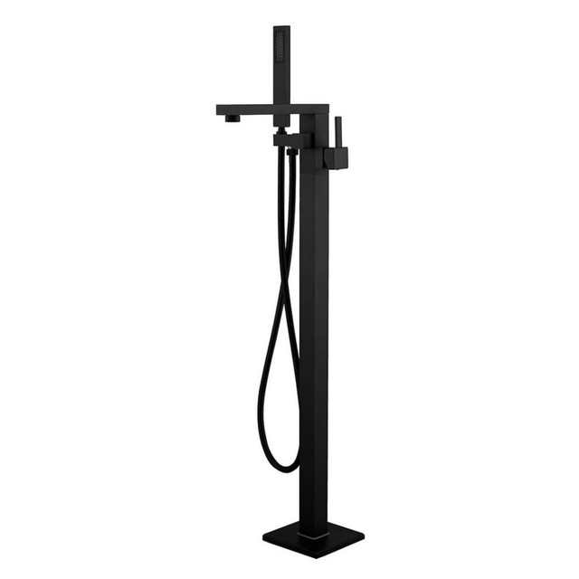 Square Freestanding ( Floor-Mounted ) Tub Faucet with hand-held shower. in 3 Finishes - 36.33 H in Plumbing, Sinks, Toilets & Showers - Image 3