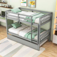 Harriet Bee Davyan Twin Over Twin Wood Bunk Bed with Trundle