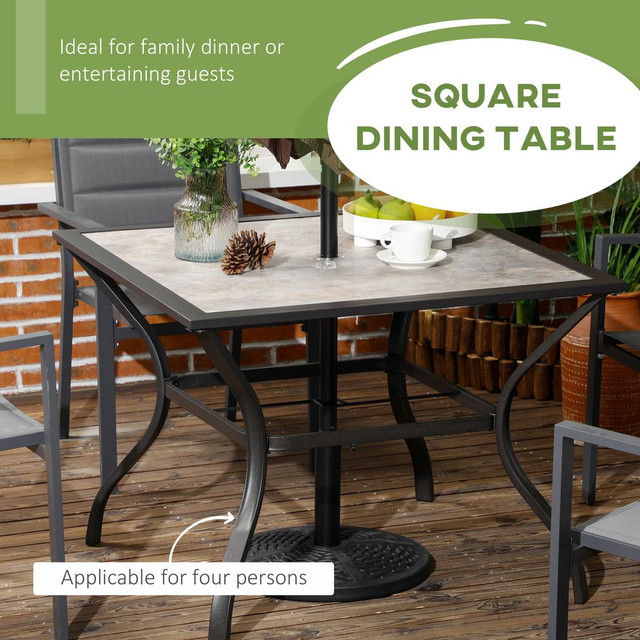 Garden Dining Table 37"x37"x28" Grey in Patio & Garden Furniture - Image 3