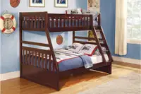 Spring Sale!!  Transitional Style, Various Finished Twin/Full Bunk Bed