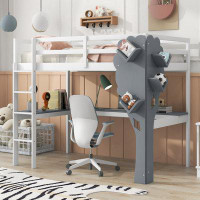 Zoomie Kids Loft Bed With L-Shaped Desk