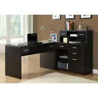 Wade Logan Aschley Computer Desk Home Office Corner Storage Drawers L Shape Work Laptop Laminate