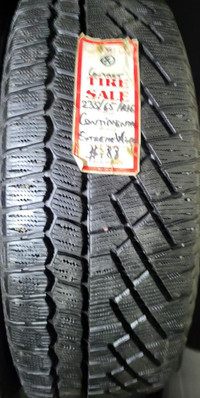P 235/65/ R16 Continental ExtremeWinter M/S*  Used WINTER Tires 98% TREAD LEFT  $88 for THE TIRE / 1 TIRE ONLY !!