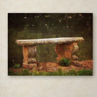 Trademark Fine Art 'Waterside Bench' Graphic Art Print on Wrapped Canvas