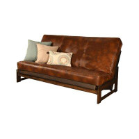 The Twillery Co. Stratford Full 76" Wide Faux Leather Loose Back Convertible Sofa