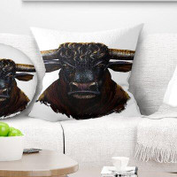 Made in Canada - East Urban Home Animal Furious Bull Illustration Art Pillow
