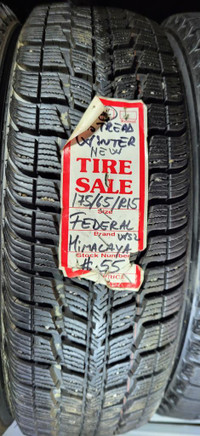 P 175/65/ R15 Federal Himalaya ws2 M/S*  Used Winter Tire 99% TREAD LEFT  $55 for THE TIRE / 1 TIRE ONLY !!