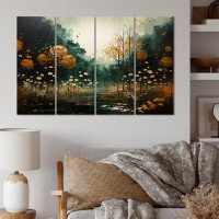 Millwood Pines Yellow Green Plants Enchanted Forest III On Canvas 4 Pieces Print