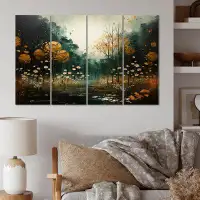 Millwood Pines Yellow Green Plants Enchanted Forest III On Canvas 4 Pieces Print