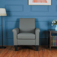 Winston Porter Modern Accent PU Leather Chair Single Sofa Comfy Soft Arm Chair Living Room USA