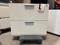 Teknion 2 Drawer Lateral Filing Cabinet – White – Silver Handles – 30W