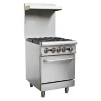 Range, 4 open burners with oven, natural Gas/Propane.