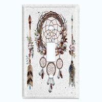 WorldAcc Indian Native Tree Branch Dream Catcher Feather Arrows 1-Gang Toggle Light Switch Wall Plate