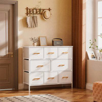 Ebern Designs Callasandra Dresser for Bedroom with 8 Drawers, TV Stand, for Closet, Living Room, Bedroom, White