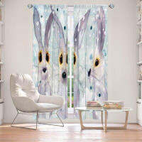 East Urban Home Lined Window Curtains 2-Panel Set For Window From East Urban Home By Dawn Derman - 3 Snow Rabbits