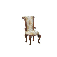 European Furniture Valentine Dining Side Chair Damask Gold Fabric