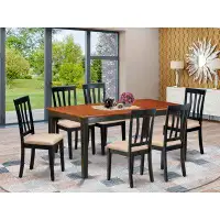 Rosalind Wheeler Duncombe 7 - Piece Butterfly Leaf Rubberwood Solid Wood Dining Set