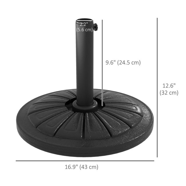 Umbrella Base 16.9" x 16.9" x 12.6" Black in Patio & Garden Furniture - Image 3