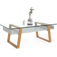 Brayden Studio Modern Glass Coffee Table - Elegant Centerpiece For Living Room Decor With Tempered Glass Top, Sleek Desi
