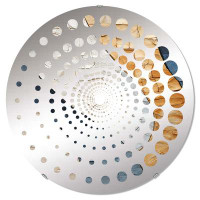 Design Art Blue Spiritual Stone Minimalism Painting - Spiral Dot Decorative Mirror|Round