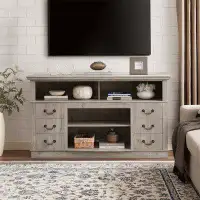 Alcott Hill TV Stand, Entertainment Centers For TV Up To 65" With Drawers And Open Shelf-34.25" H x 60" W x 15.75" D