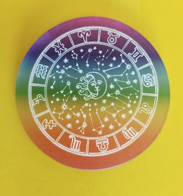 Selenite Charging Plate Zodiac Symbol Engraved in Hobbies & Crafts - Image 2