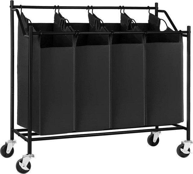 NEW 4 SECTION ROLLING LAUNDRY CART HAMPER RLS90H in Other in Alberta