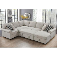 Wildon Home® 117" Oversized Sectional Sofa With Storage Chaise