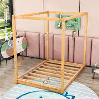 Latitude Run® Wood Canopy Platform Bed