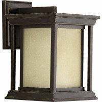 Darby Home Co Samanda Antique Bronze Frosted Glass Outdoor Wall Lantern