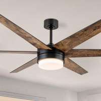 Trent Austin Design Chamlee 70'' 6-Blade DC Ceiling Fan with 3CCT Dimmable LED Lights and Remote Control
